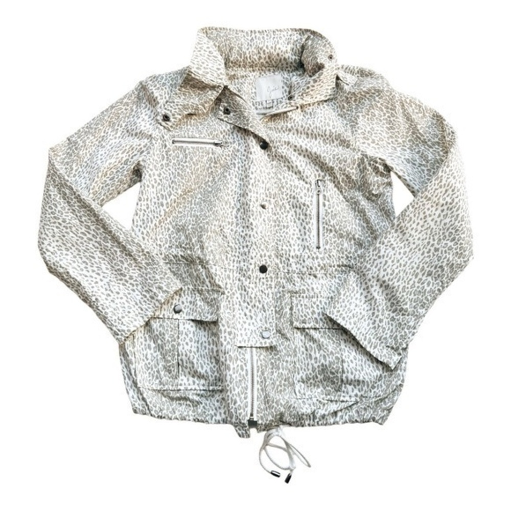 Joie Barker Anorak Grey Leopard Print Size Medium